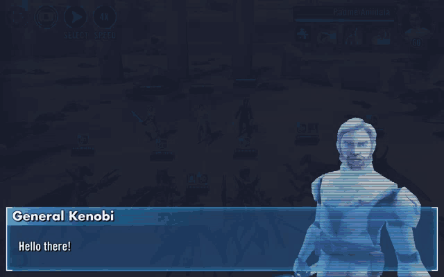 a screenshot of a video game shows a character named general kenobi