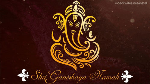 a greeting card with a picture of ganesha and the words shri ganeshaya mamah