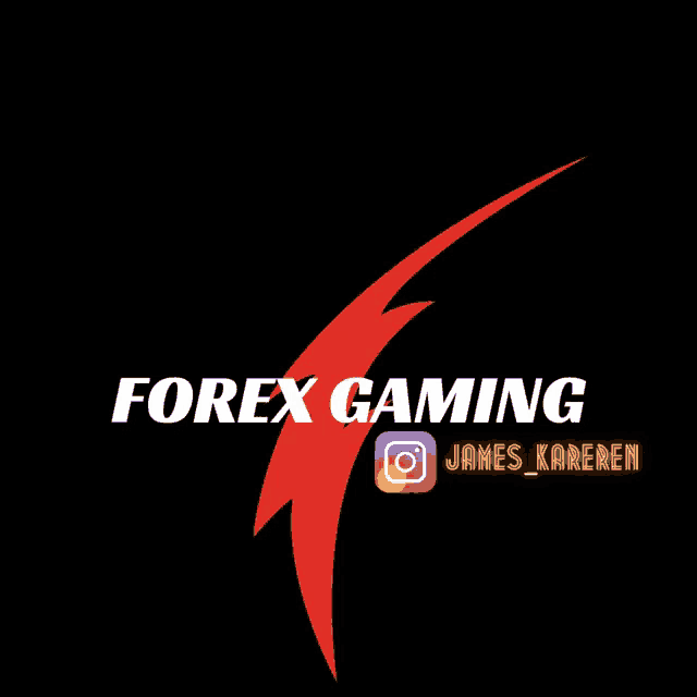 a logo for forex gaming has a red lightning bolt