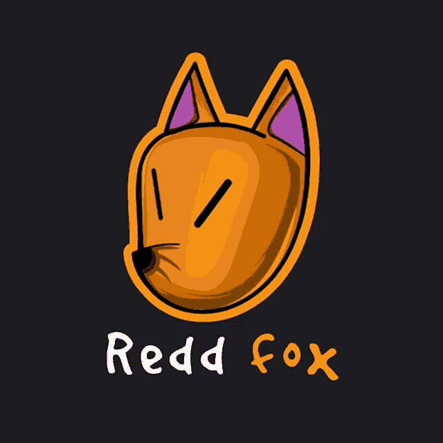 a cartoon drawing of a fox with the name redd fox written below it