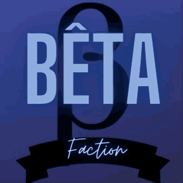 a blue background with the word beta on it