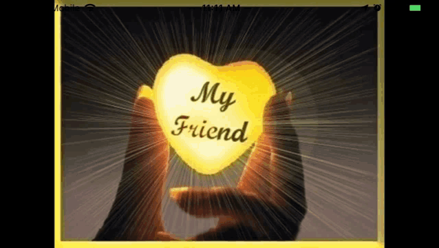 a person is holding a heart that says " my friend "