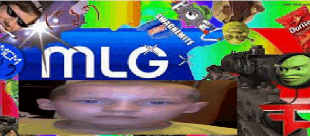 a collage of images with a boy 's face and the words mlg