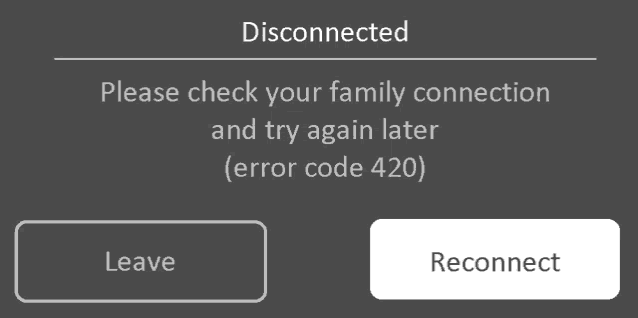 a screen displays a message that says " disconnected "