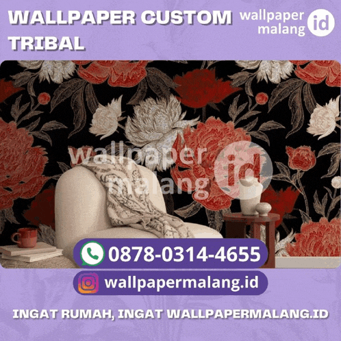 an ad for wallpaper custom tribal with a picture of a chair