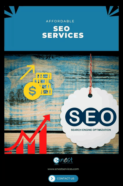 an advertisement for affordable seo services shows a tag that says seo