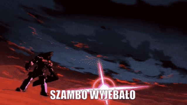 a picture of a robot with the words szambo wyiebalo above it