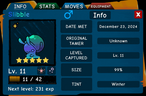 a screenshot of a game that says ' info ' on the top