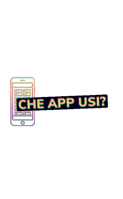 a phone with the words che app usi written on it