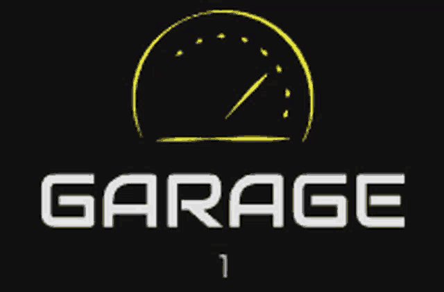 a logo for garage 1 with a speedometer