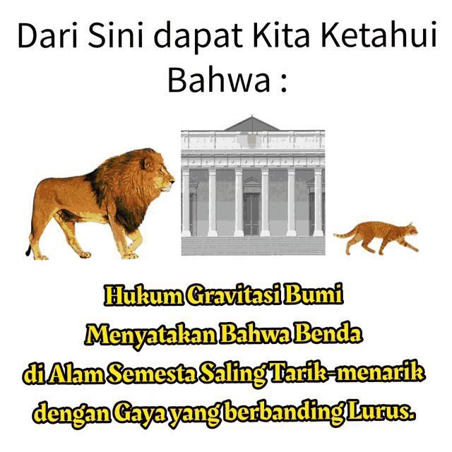 a picture of a lion and a cat with the words dari sini dapat kita ketahui bahwa