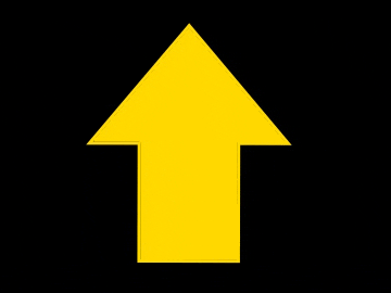 a yellow arrow pointing up on a black background