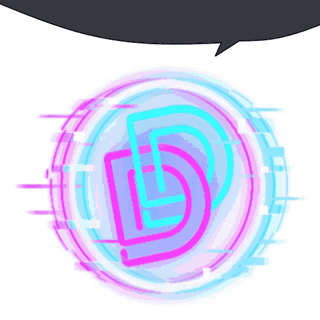 a purple and blue circle with the letter d inside