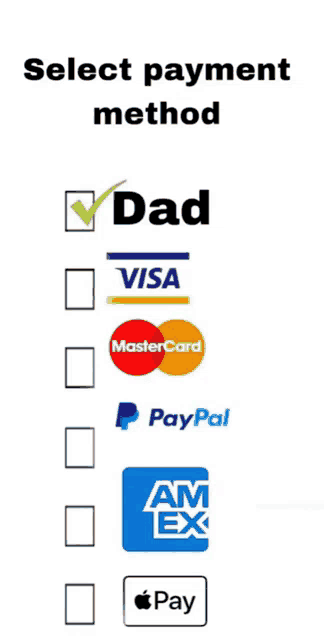 a selection of payment methods including visa mastercard paypal and am ex