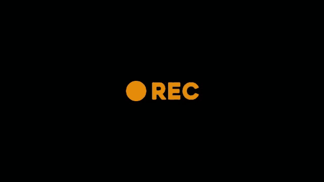 a black background with a yellow circle that says rec