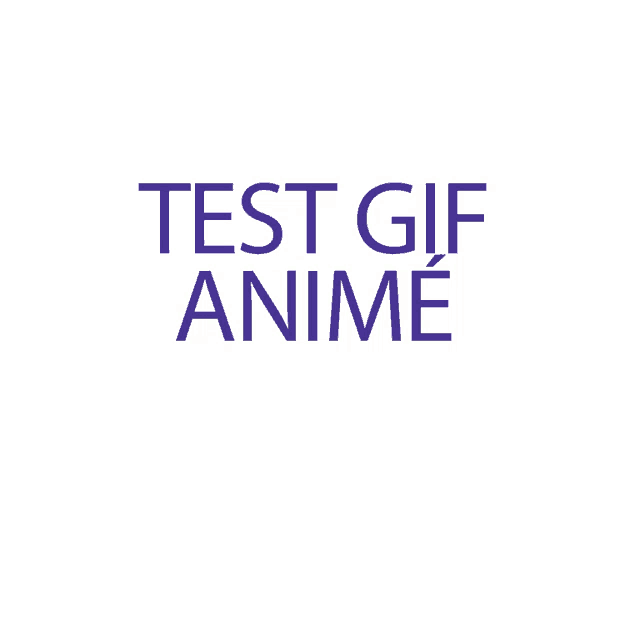 a white background with the words test gif anime written on it