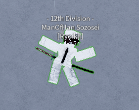 a man in a white suit is holding a sword and says 12th division on the bottom