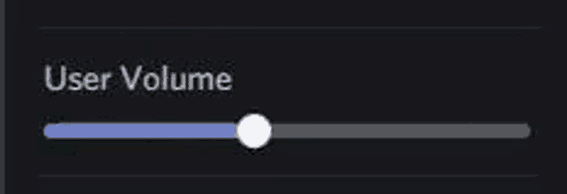 a black screen with a white circle and the words user volume on it