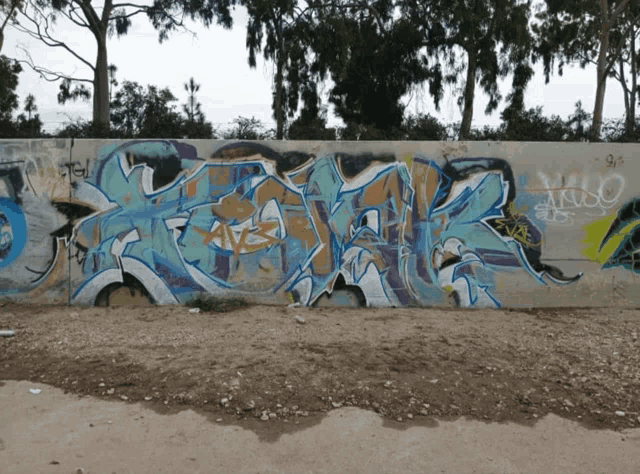 a large wall with graffiti on it including the word carlos