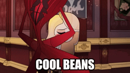 a cartoon character with the words cool beans written on the bottom