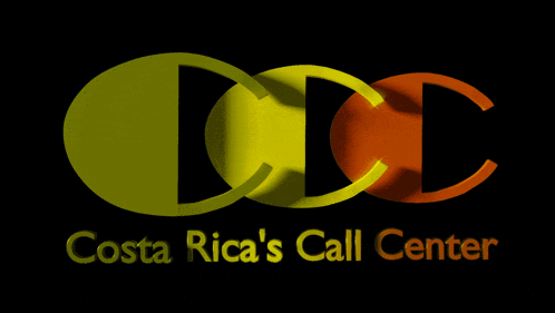 a logo for costa rica 's call center is displayed on a black background