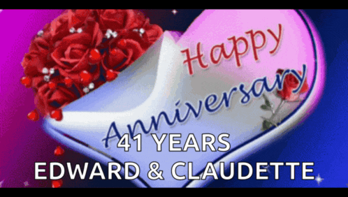 a happy 41 years edward & claudette anniversary card