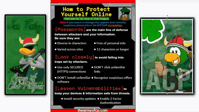 a poster that says how to protect yourself online on the top