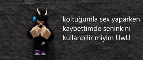 a picture of a person with horns and the words " koltugumda sex yaparken "