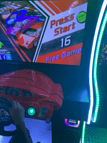 a person is playing a game that says press start 16