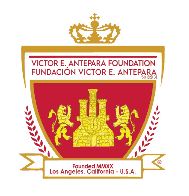 a logo for victor e antepara foundation founded in los angeles california