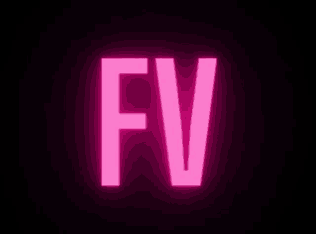 the letter fv is glowing in the dark .