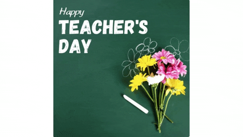 a chalkboard with the words happy teacher 's day