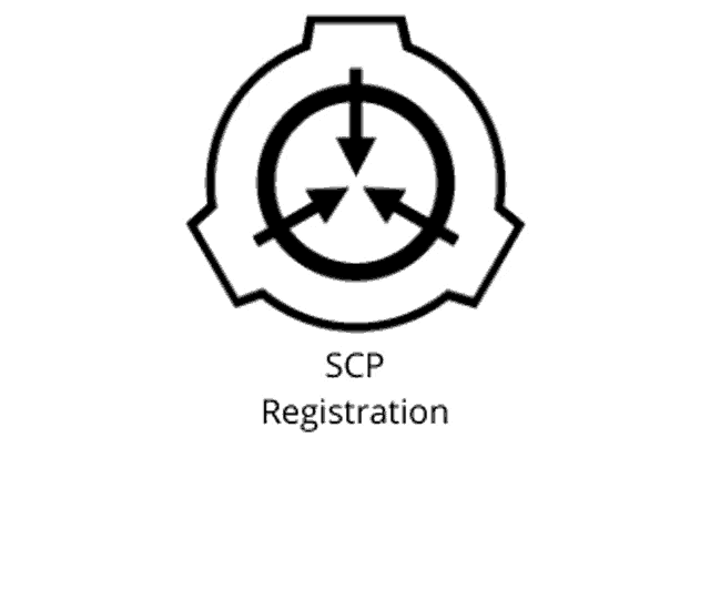 a black and white logo for scp registration with arrows pointing in different directions