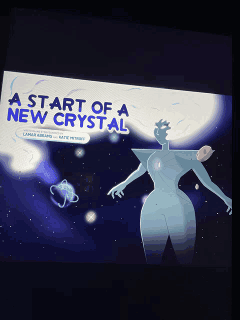 a poster that says a start of a new crystal on the top