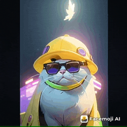 a cat wearing a yellow hat and sunglasses is a facemoji .