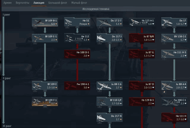 a computer screen shows a tree of planes including bf 109 b-1 and bf 109 e-1