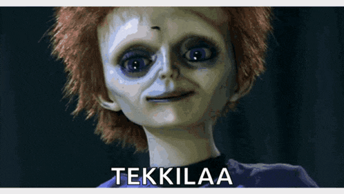 a picture of a puppet with the words tekkilaa written below it