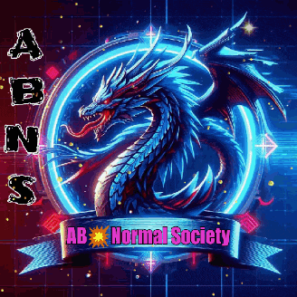 a logo for ab normal society with a dragon