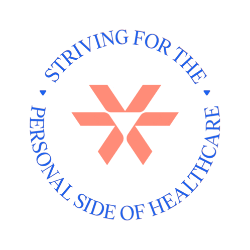 a logo that says strriving for the personal side of healthcare