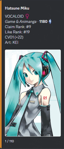 a picture of hatsune miku with a claim rank of # 9