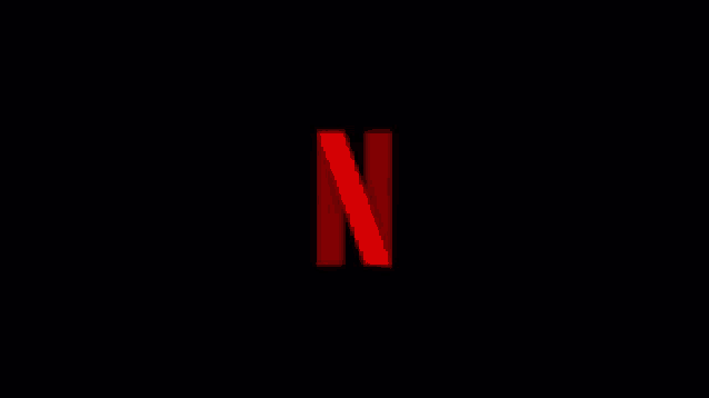 the netflix logo is red on a black background