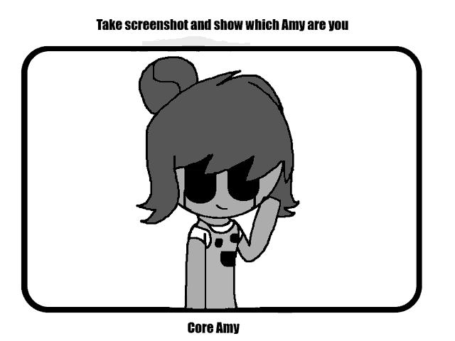 a black and white drawing of a girl with the name core amy on the bottom