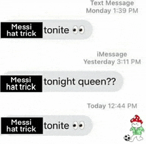 a screenshot of a text message between messi and another person