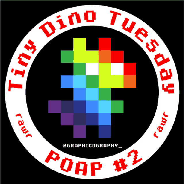 a logo that says tiny dino tuesday poap # 2 on it