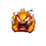 a cartoon angry face with flames coming out of it 's mouth on a white background .