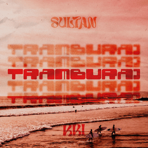 a poster of surfers on a beach with the words " sustain " above them