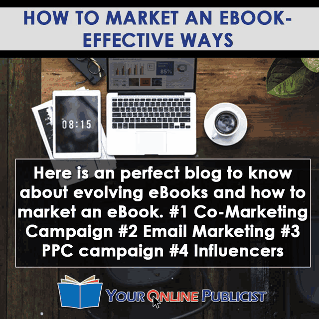 a poster that says how to market an ebook effective ways on it