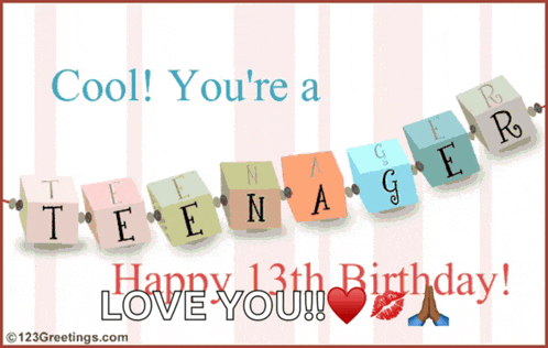 a happy 13th birthday card for a teenager