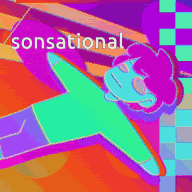 a cartoon of a person laying down with the word sensational written on the bottom