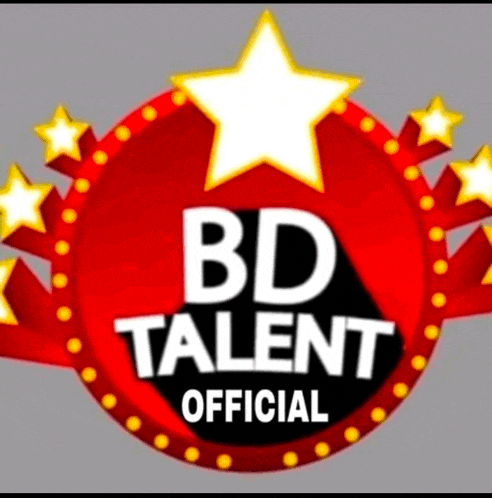 a logo for bd talent official with a star on top